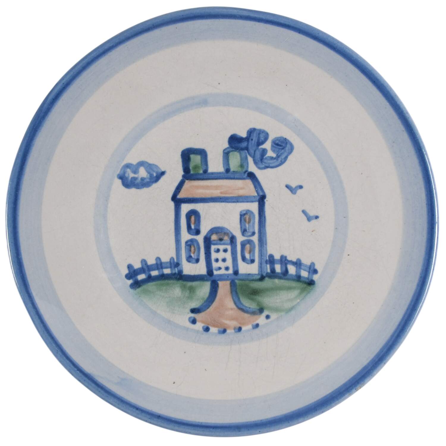 Country Scene Blue Salad Plate by M A Hadley-1