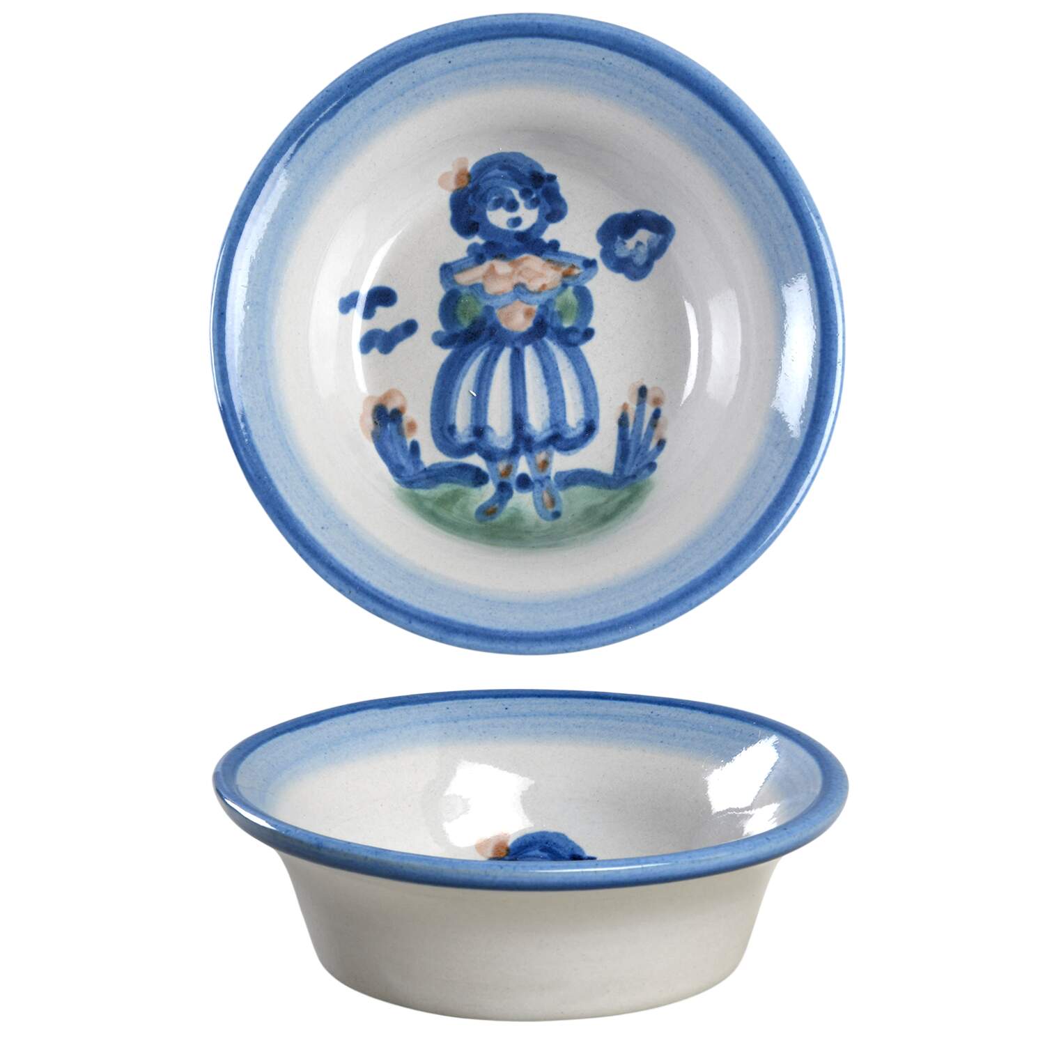 Country Scene Blue Fruit/Dessert (Sauce) Bowl by M A Hadley-1