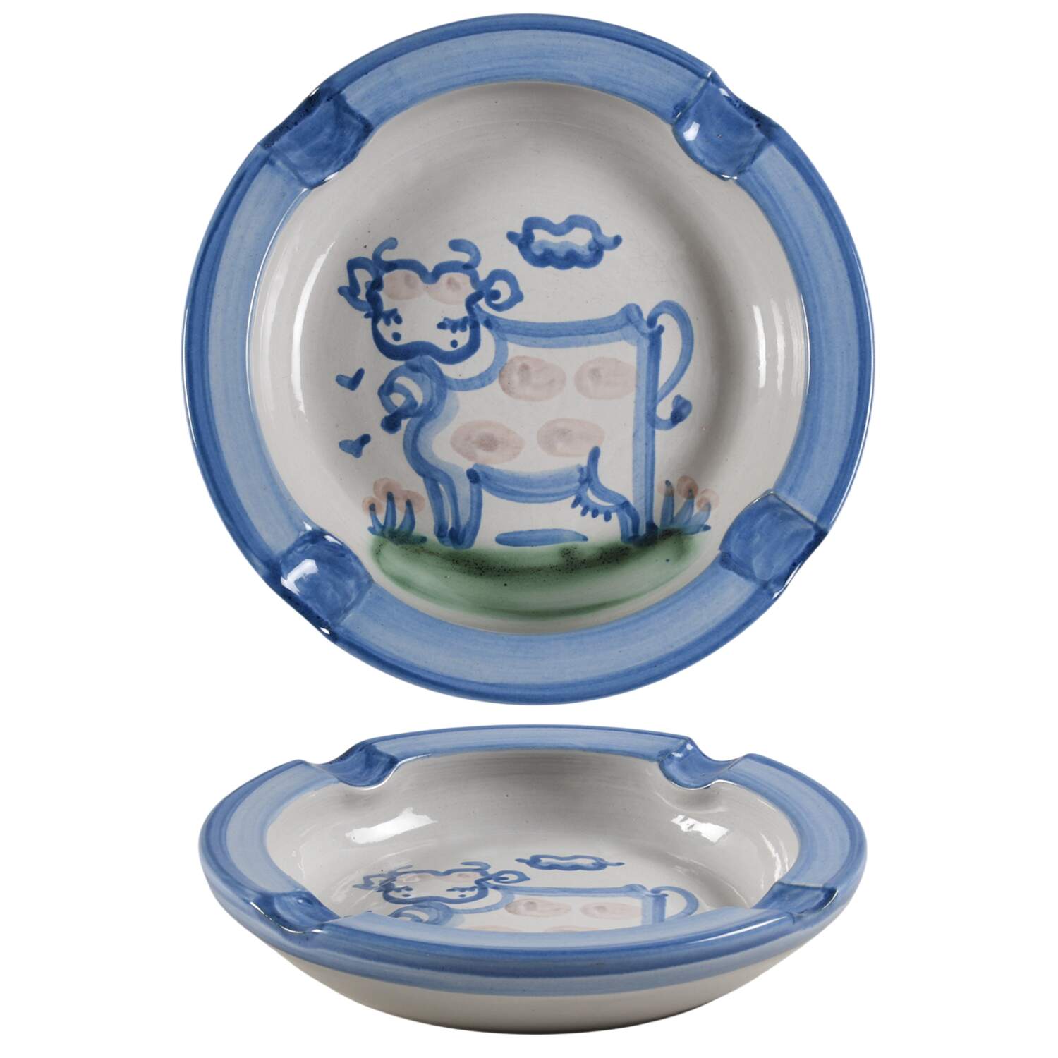 Country Scene Blue 7" Ashtray by M A Hadley-1