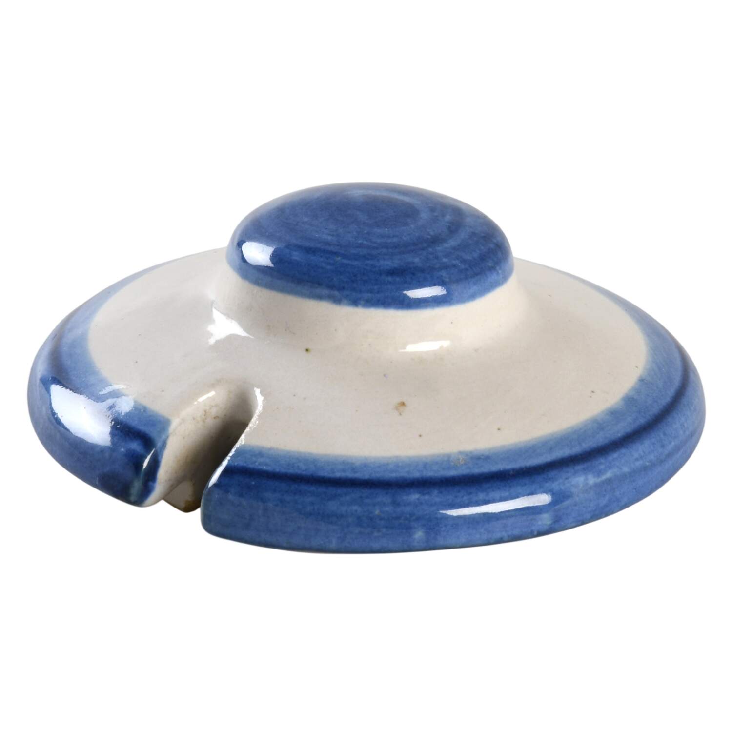 Country Scene Blue Lid for Honey Pot by M A Hadley-1
