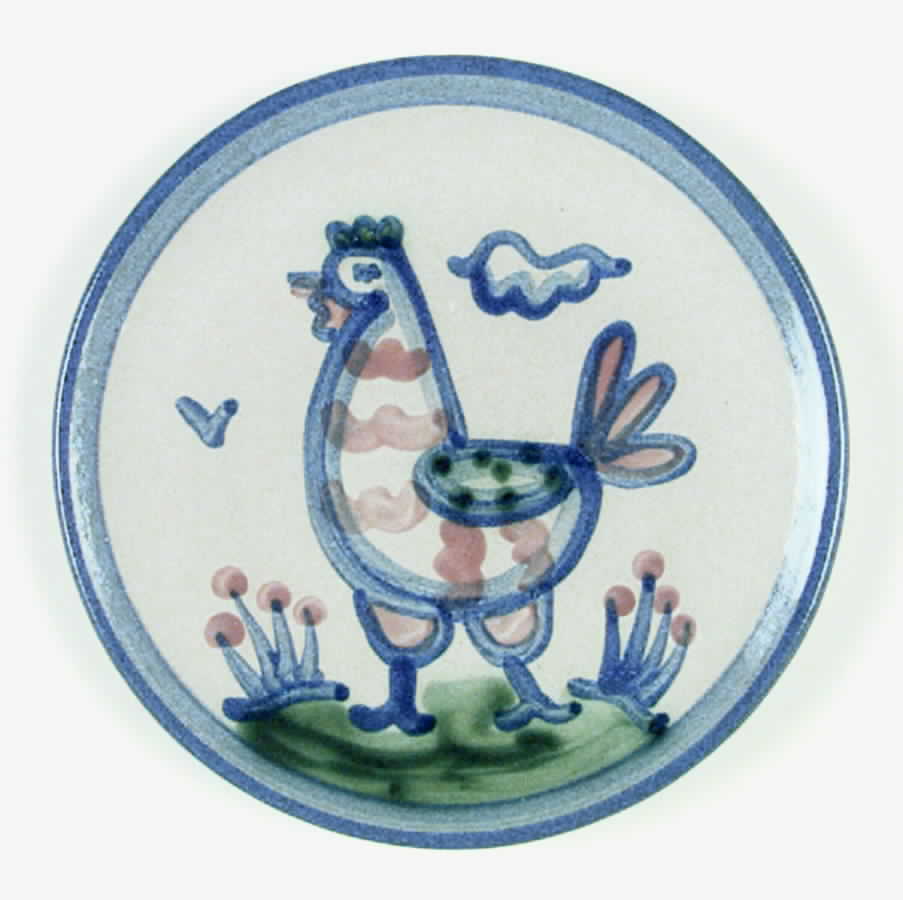 Country Scene Blue Bread & Butter Plate by M A Hadley-1