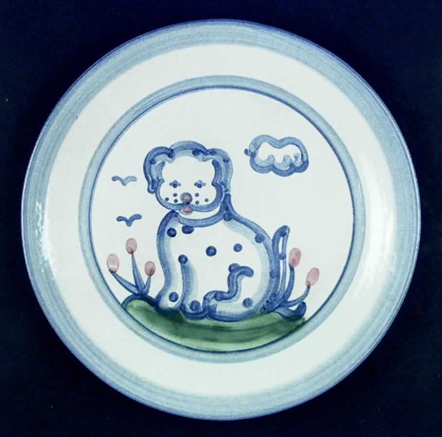 Country Scene Blue Salad/Dessert Plate by M A Hadley-1