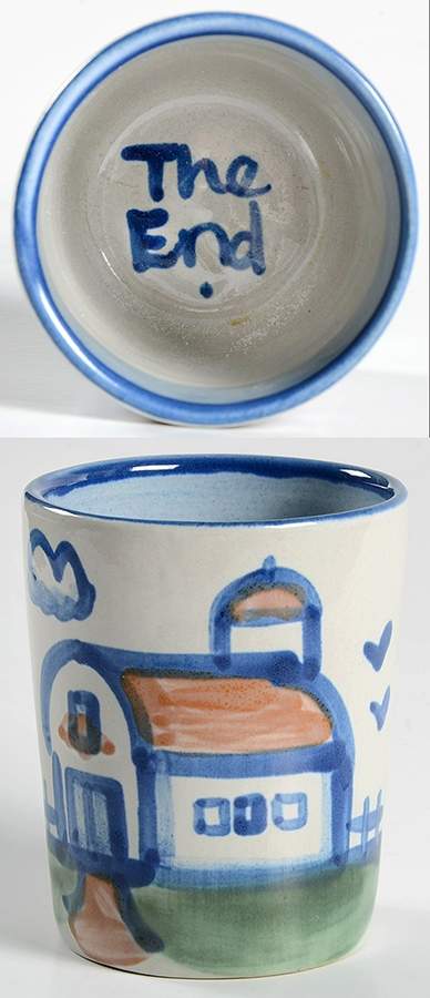 Country Scene Blue Julep Cup by M A Hadley-1