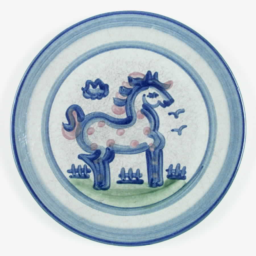 Country Scene Blue Salad/Dessert Plate by M A Hadley-1