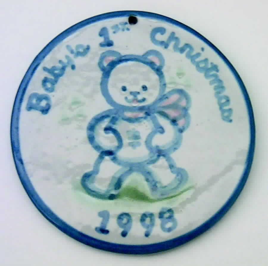 Country Scene Blue Ornament by M A Hadley-1