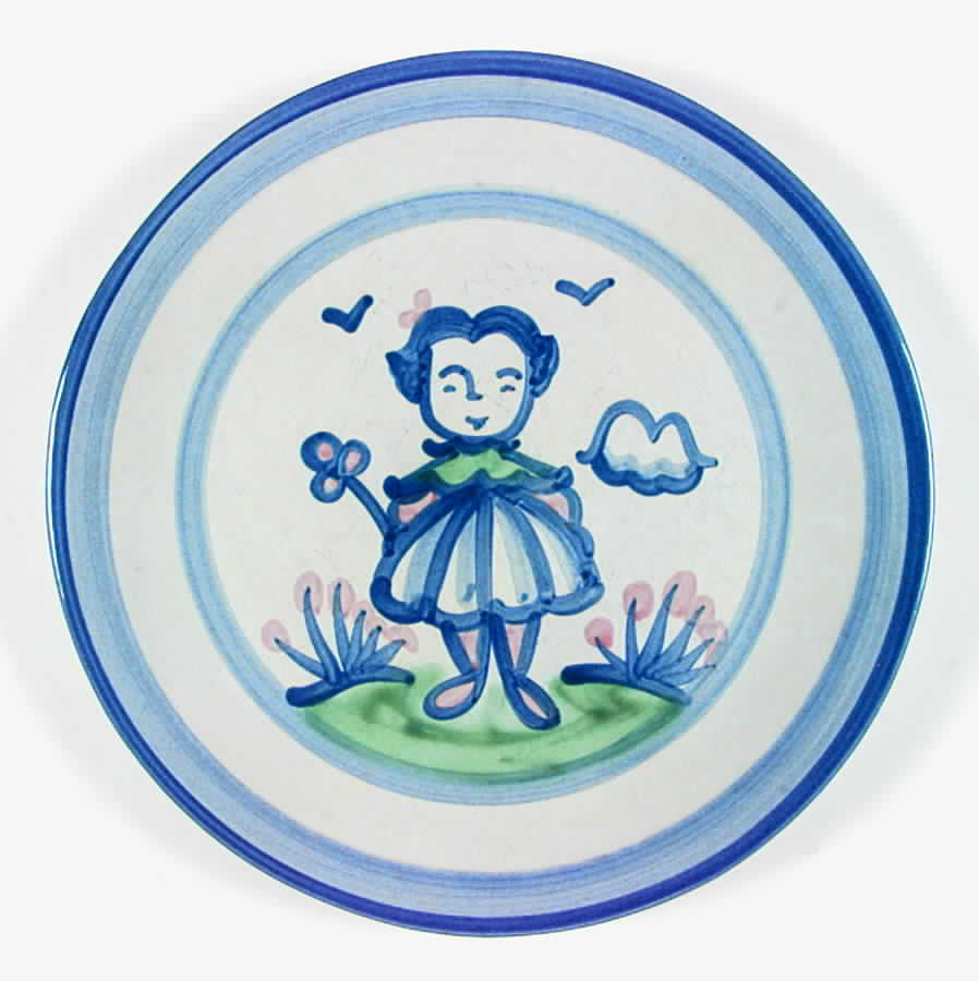 Country Scene Blue Salad/Dessert Plate by M A Hadley-1