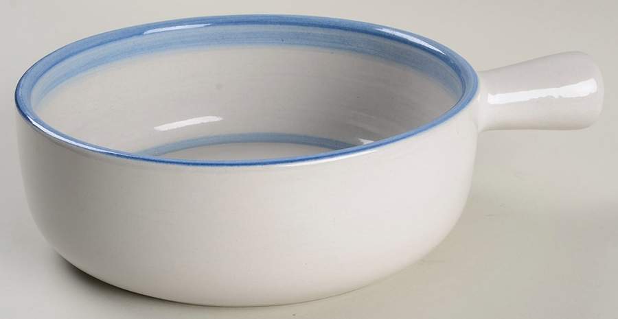 Country Scene Blue 1 Qt Round Casserole No Lid by M A Hadley-1