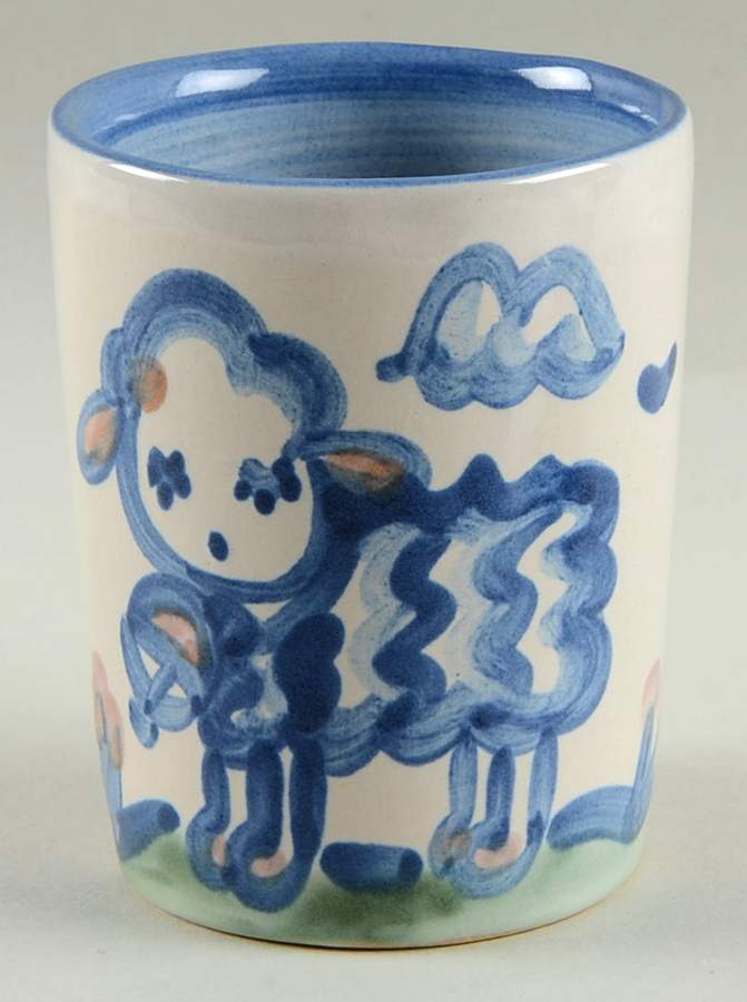Country Scene Blue Julep Cup by M A Hadley-1
