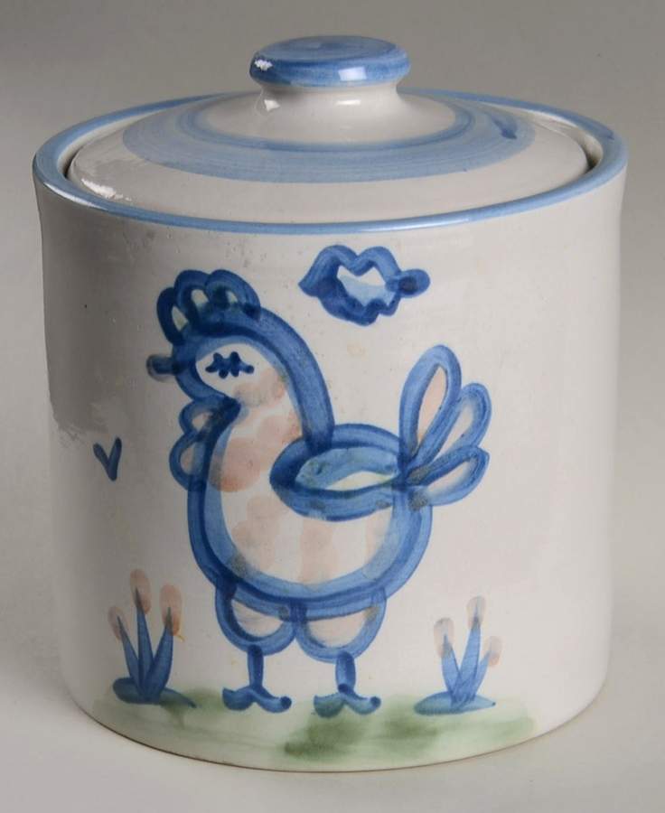 Country Scene Blue Small Canister & Lid by M A Hadley-1