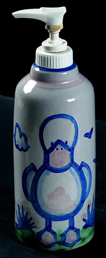 Country Scene Blue Lotion Dispenser by M A Hadley-1