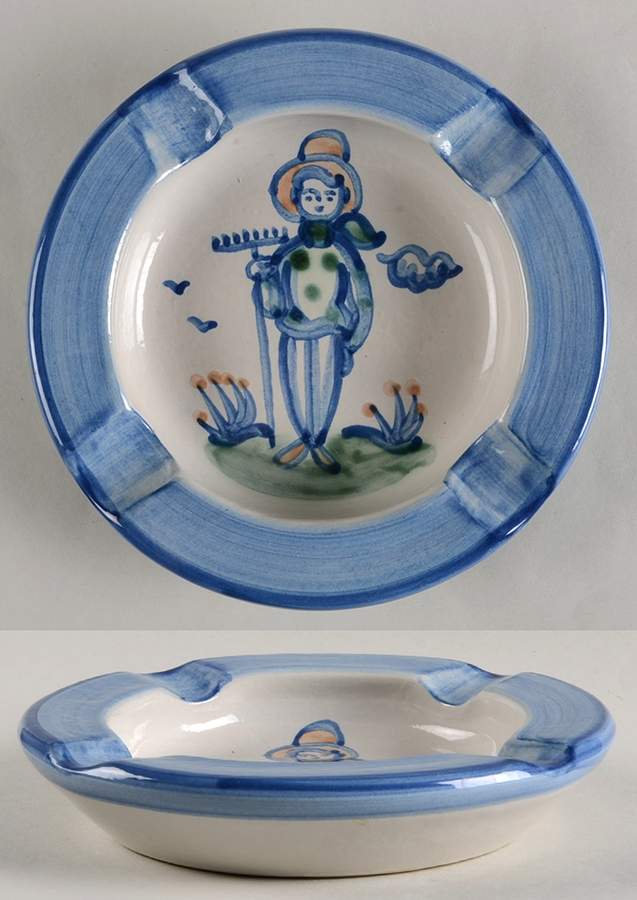 Country Scene Blue 7" Ashtray by M A Hadley-1