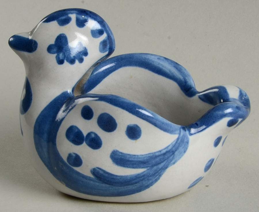 Country Scene Blue Bird Salt Dip by M A Hadley-1