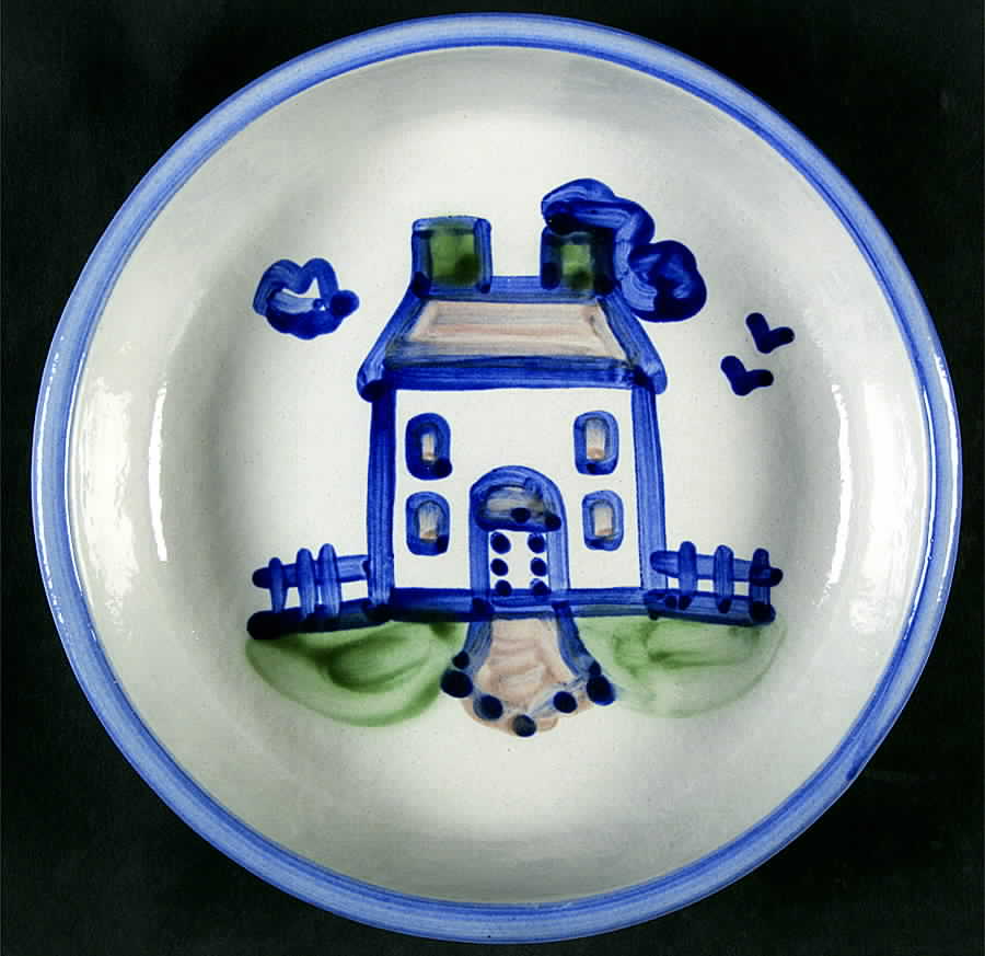 Country Scene Blue 7" Individual Pasta Bowl by M A Hadley-1