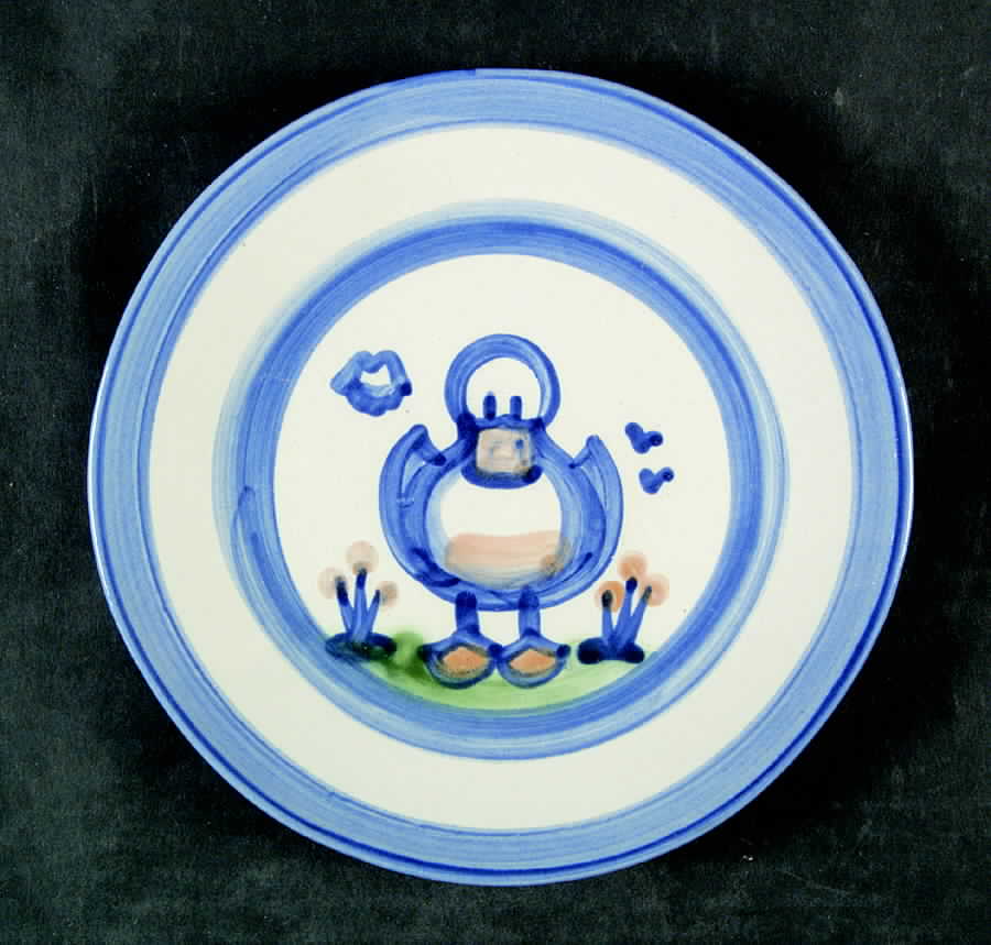 Country Scene Blue Salad/Dessert Plate by M A Hadley-1