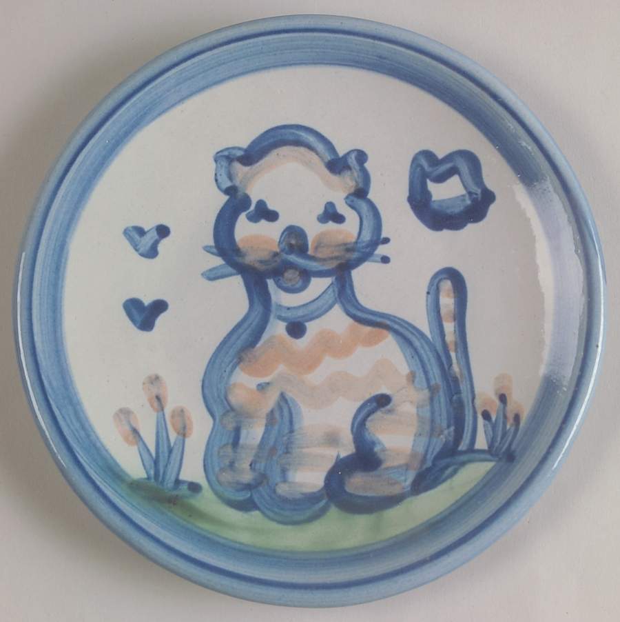 Country Scene Blue Bread & Butter Plate by M A Hadley-1