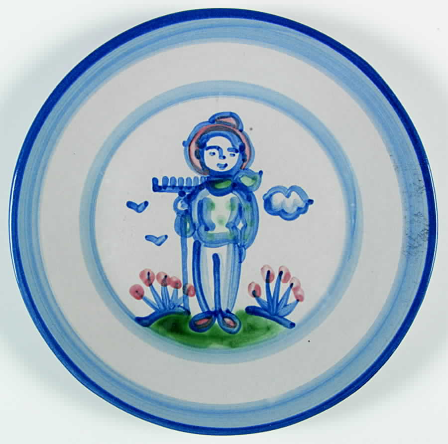 Country Scene Blue Luncheon Plate by M A Hadley-1