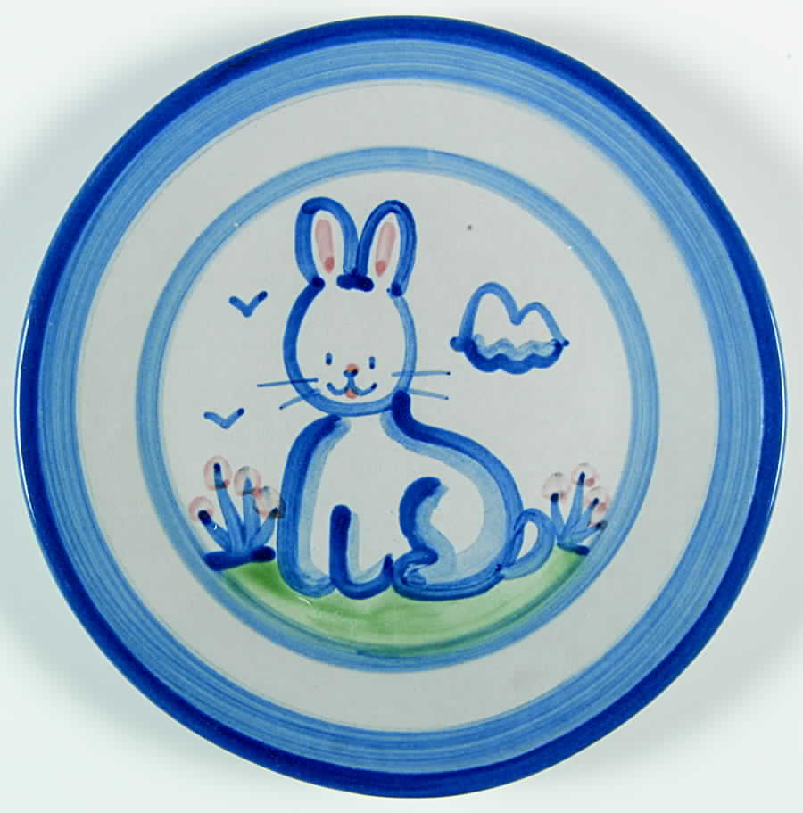 Country Scene Blue Salad/Dessert Plate by M A Hadley-1