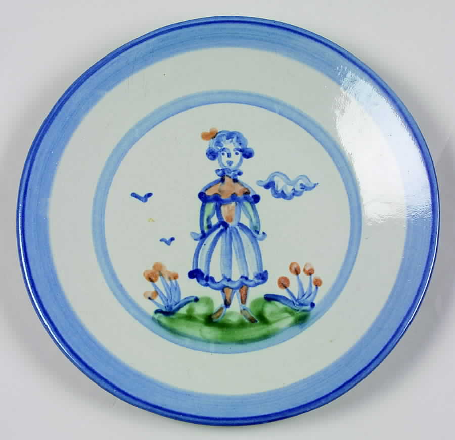 Country Scene Blue Salad/Dessert Plate by M A Hadley-1