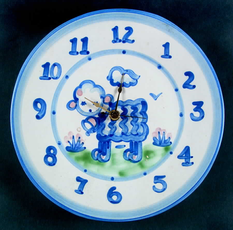 Country Scene Blue Clock Plate by M A Hadley-1
