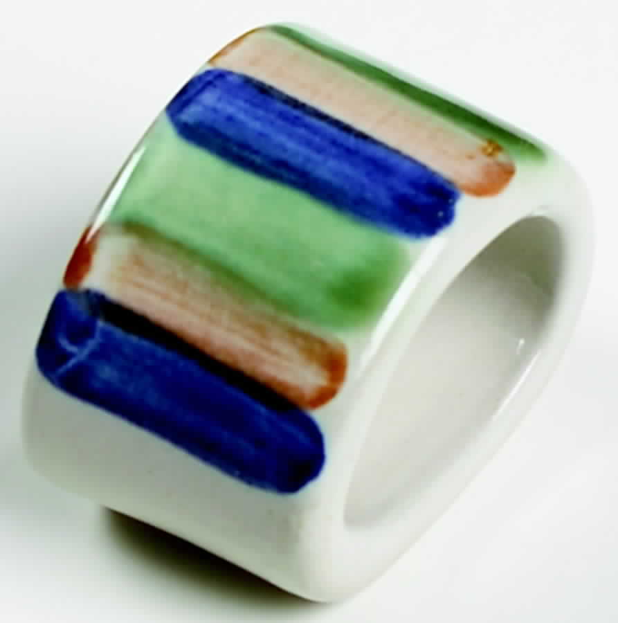Country Scene Blue Napkin Ring by M A Hadley-1