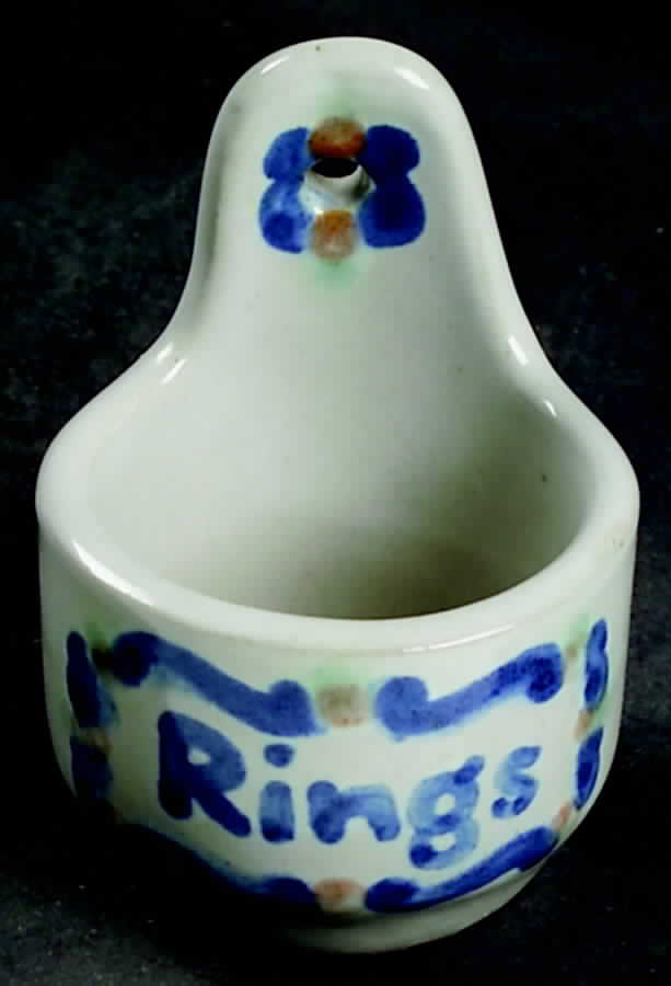 Country Scene Blue Hanging Ring Holder by M A Hadley-1