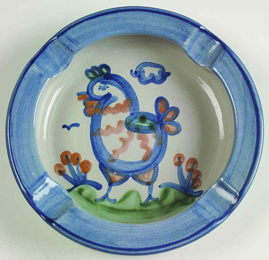 Country Scene Blue 7" Ashtray by M A Hadley-1