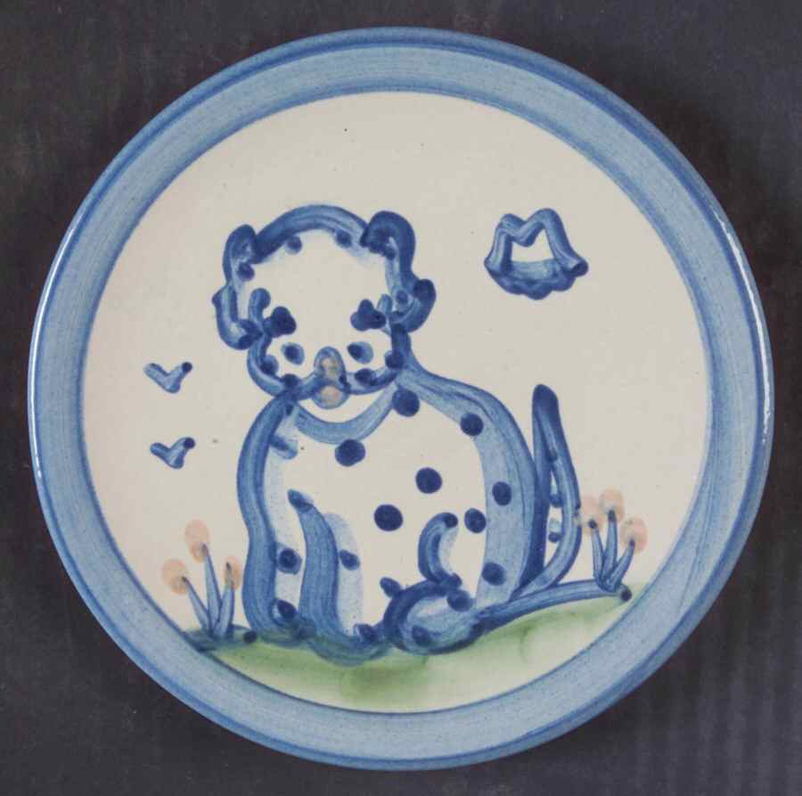 Country Scene Blue Bread & Butter Plate by M A Hadley-1