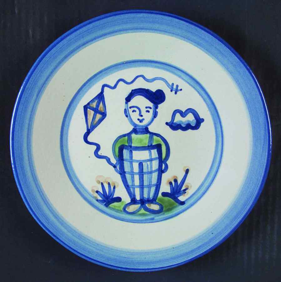 Country Scene Blue Luncheon Plate by M A Hadley-1