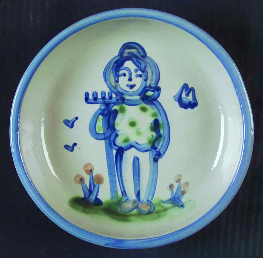 Country Scene Blue 7" Individual Pasta Bowl by M A Hadley-1