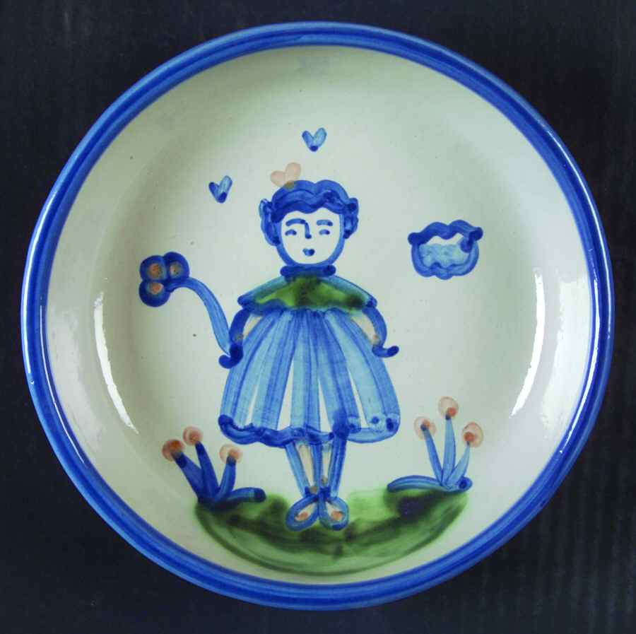Country Scene Blue 7" Individual Pasta Bowl by M A Hadley-1