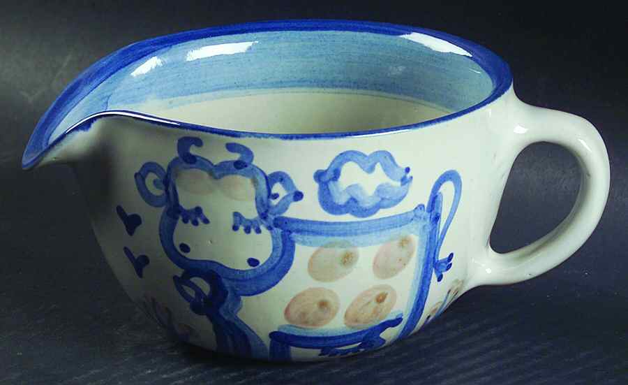 Country Scene Blue Open Sauce Boat by M A Hadley-1