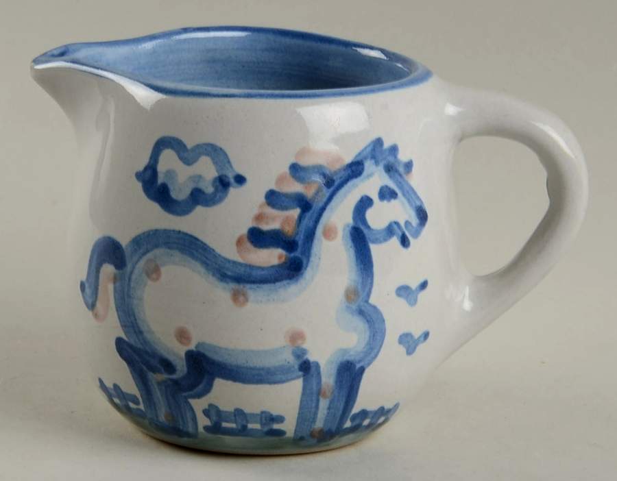 Country Scene Blue Oversize Creamer by M A Hadley-1