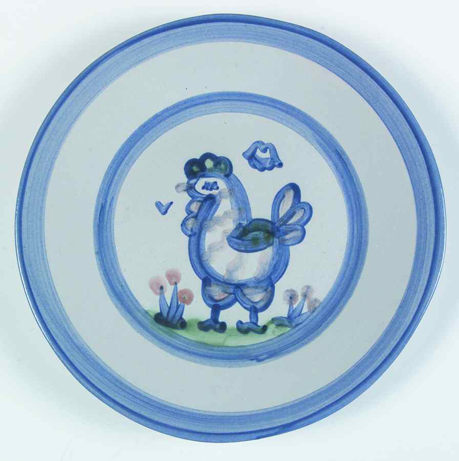 Country Scene Blue Luncheon Plate by M A Hadley-1