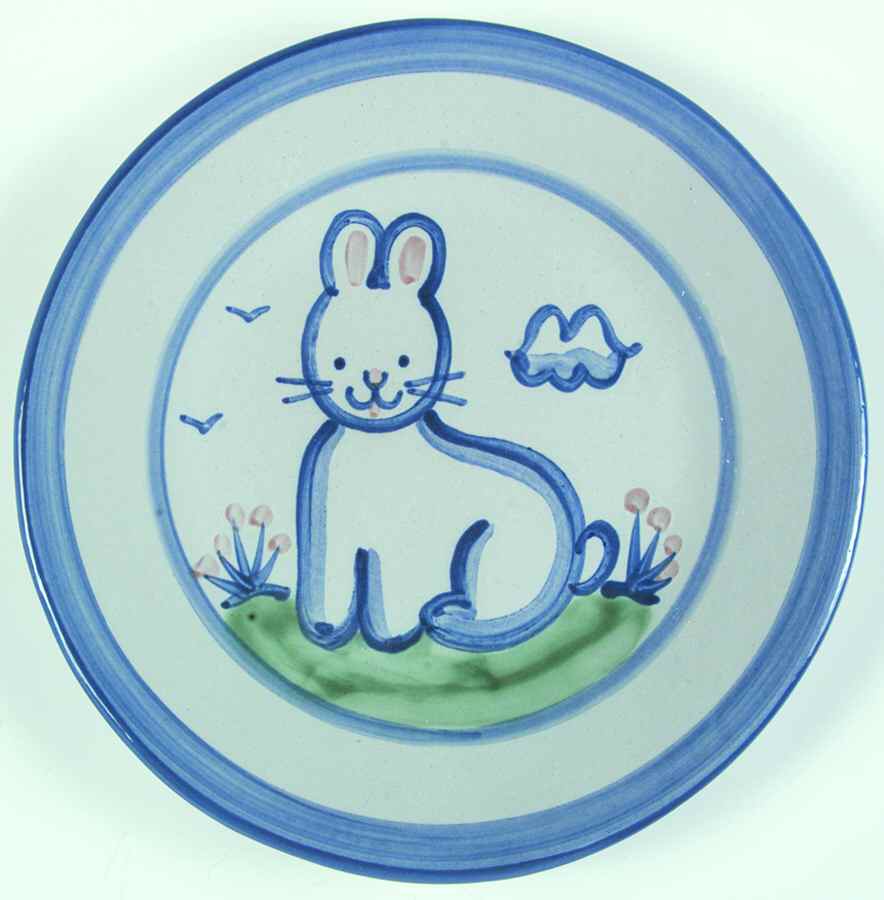 Country Scene Blue Luncheon Plate by M A Hadley-1