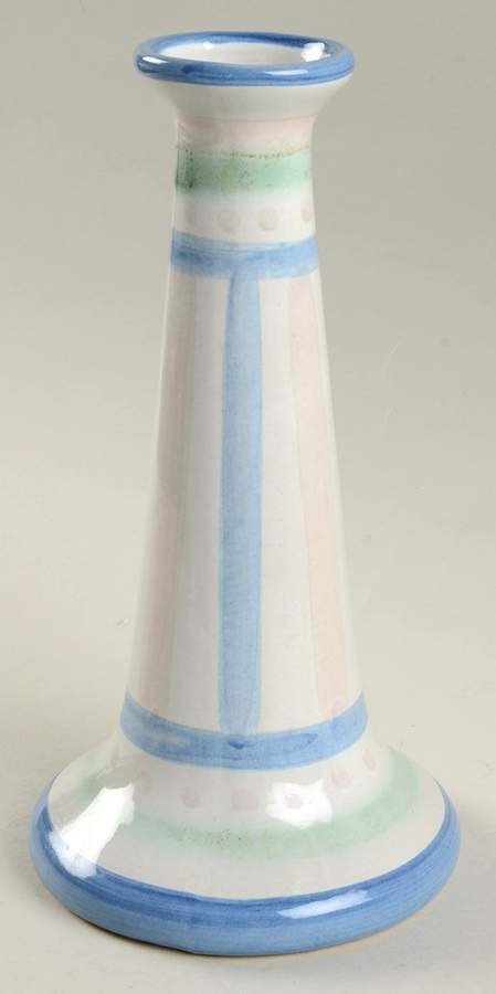 Country Scene Blue Candle Vase by M A Hadley-1