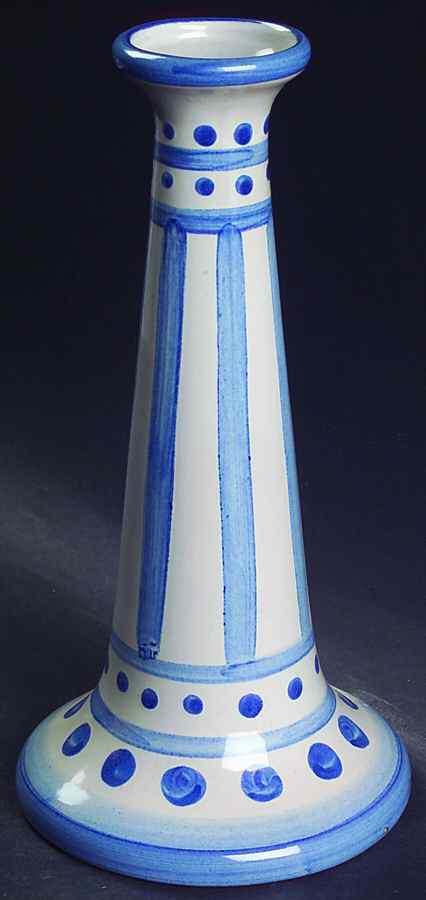 Country Scene Blue Candle Vase by M A Hadley-1