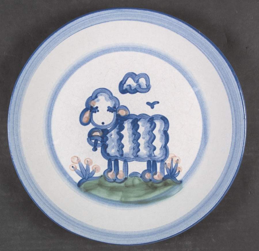 Country Scene Blue Dinner Plate by M A Hadley-1