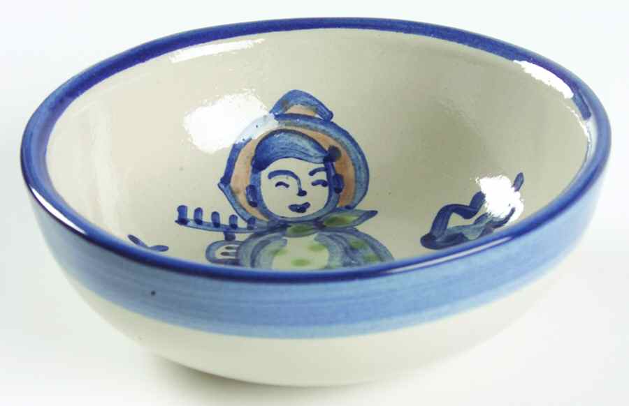 Country Scene Blue Coupe Cereal Bowl by M A Hadley-1