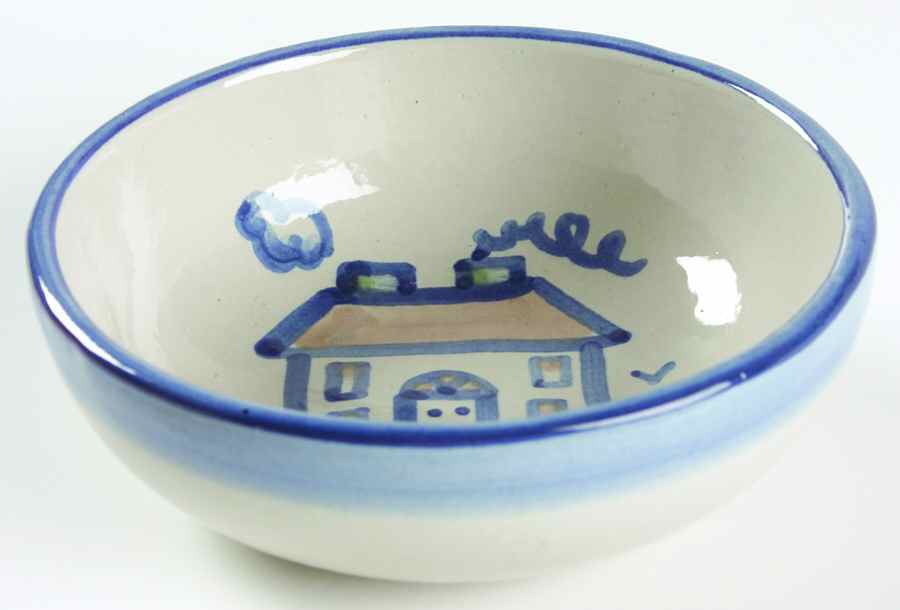 Country Scene Blue Coupe Cereal Bowl by M A Hadley-1