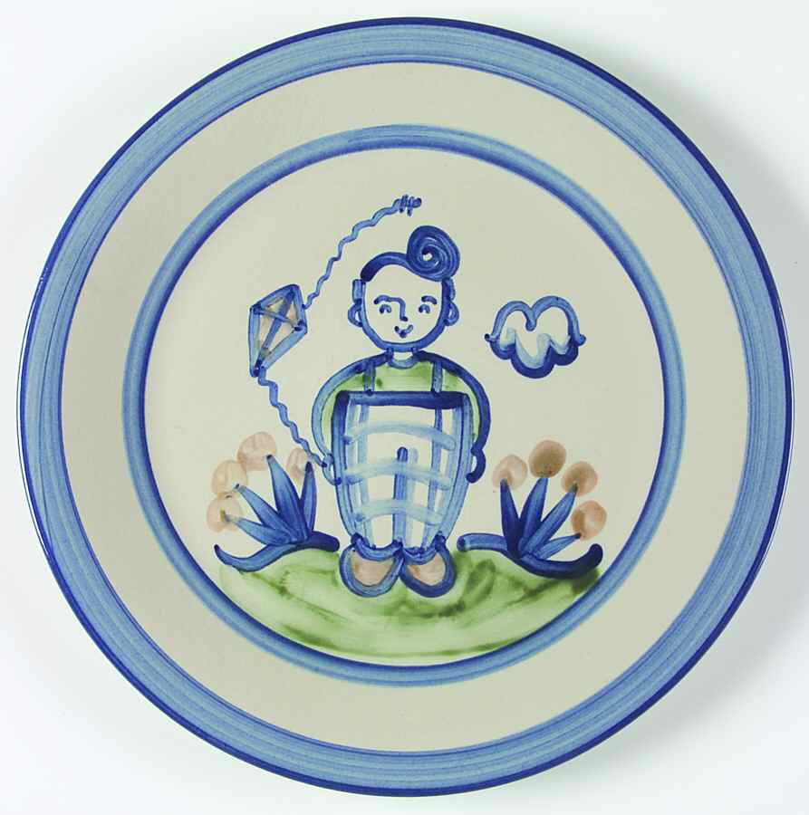 Country Scene Blue Dinner Plate by M A Hadley-1