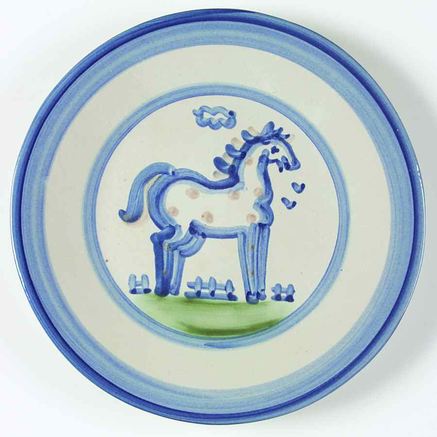 Country Scene Blue Luncheon Plate by M A Hadley-1