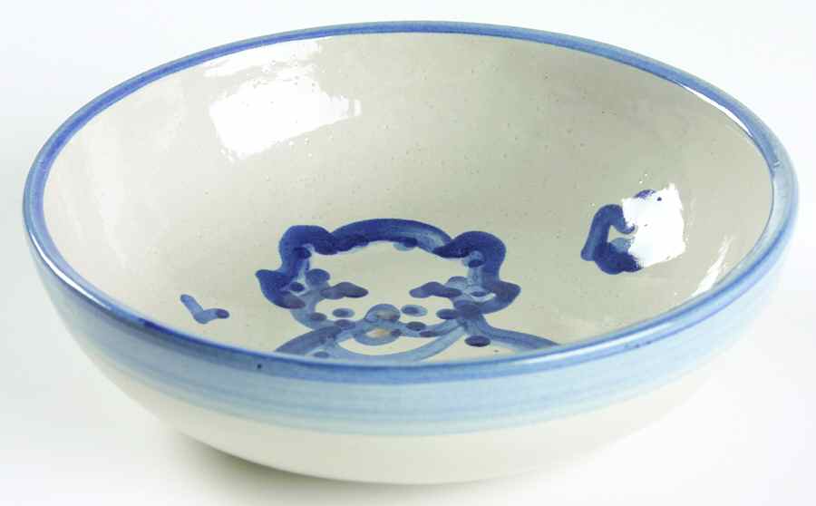Country Scene Blue Coupe Soup Bowl by M A Hadley-1