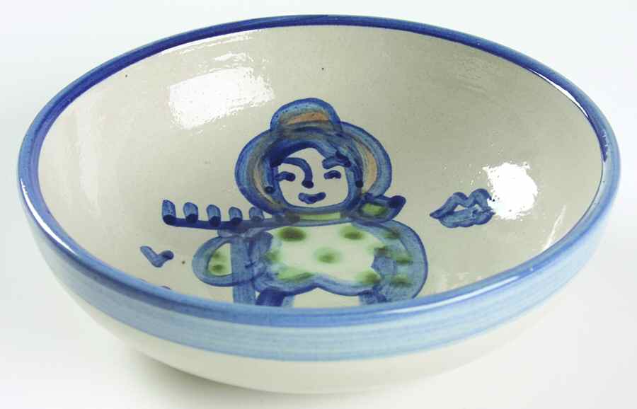 Country Scene Blue Coupe Soup Bowl by M A Hadley-1