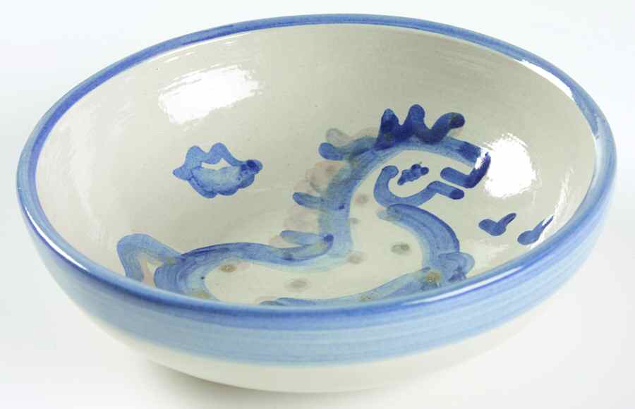 Country Scene Blue Coupe Soup Bowl by M A Hadley-1