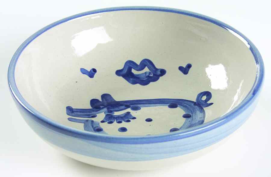 Country Scene Blue Coupe Soup Bowl by M A Hadley-1