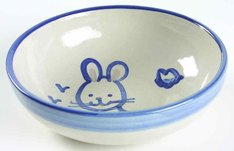 Country Scene Blue Coupe Soup Bowl by M A Hadley-1
