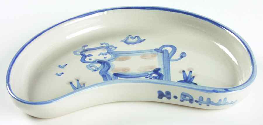 Country Scene Blue Crescent Salad Plate by M A Hadley-1
