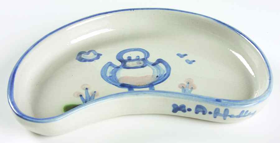 Country Scene Blue Crescent Salad Plate by M A Hadley-1