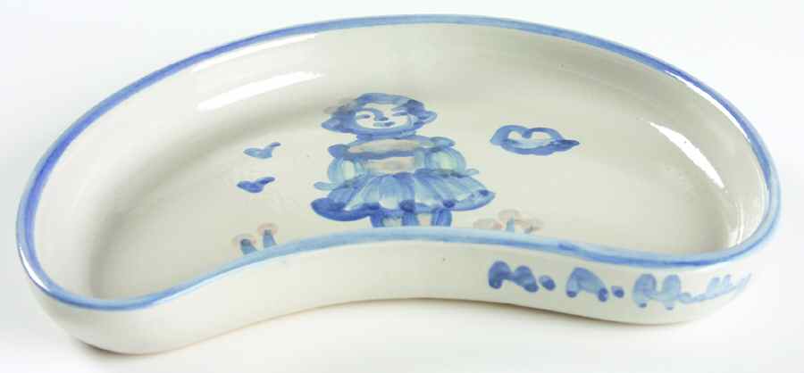 Country Scene Blue Crescent Salad Plate by M A Hadley-1