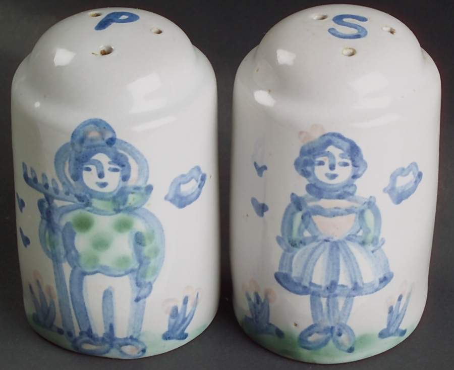 Country Scene Blue Oversized Salt and Pepper Set by M A Hadley-1